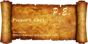 Peppert Emil névjegykártya